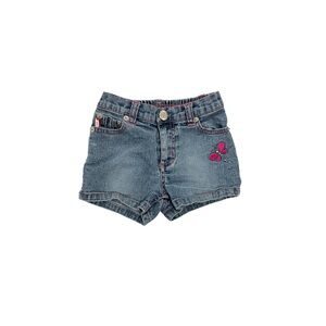 BONGO Toddler Girl’s Blue Denim Shorts with Pink Butterfly